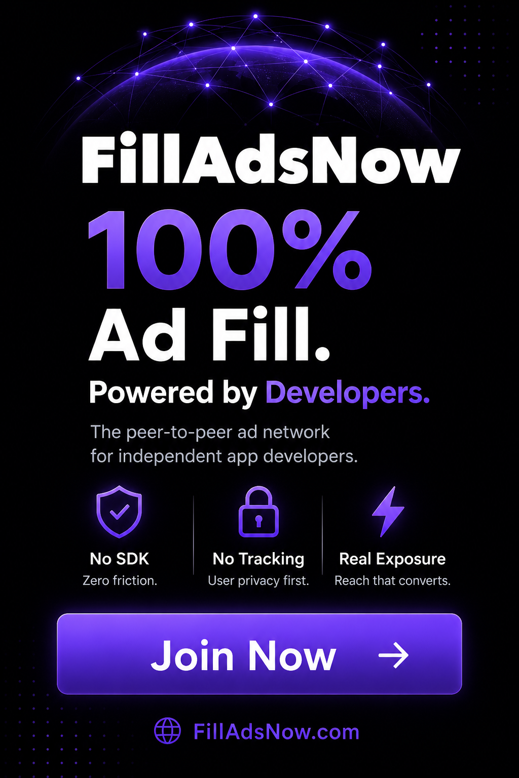 FillAdsNow - 100% Ad Fill Powered by Developers